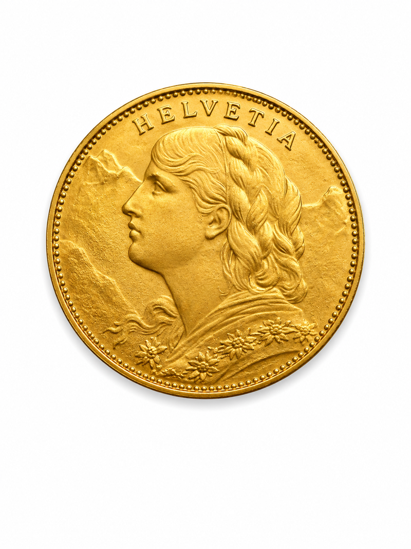 10 Swiss Franc Gold Coin reverse